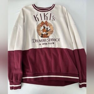 Studio Ghibli KiKi’s Delivery Service Two Toned Embroidered Crewneck Sweatshirt